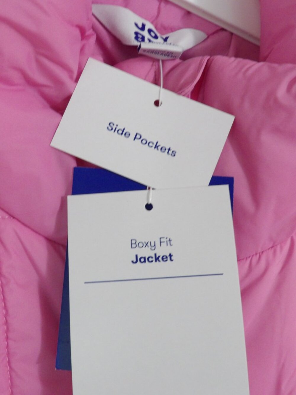 NWT Women's JoyLab Size Medium Oversized Pink Quilted Puffer Boxy Fit Jacket - Picture 6 of 6